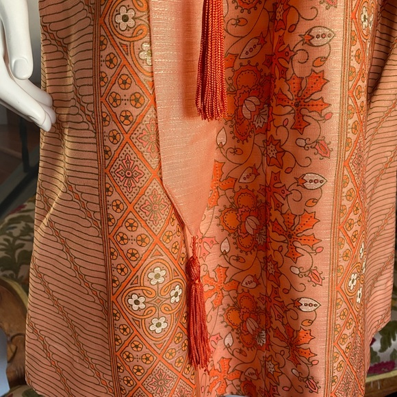 SOLDSOLDSOLD Vintage orange Alfred Shaheen dress - Picture 7 of 12